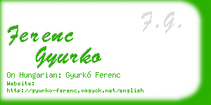 ferenc gyurko business card