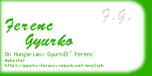 ferenc gyurko business card